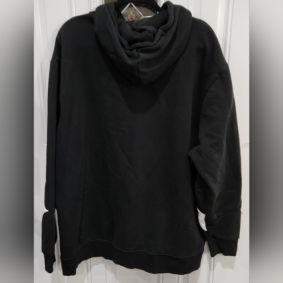 Puma black & white Rebel stripe sleeves hoodie pullover men's size 3XLT - Picture 7 of 11